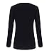 Exlura Women's Tight Front Button Tee Shirt Cotton Blend Tunic Tops - M Black