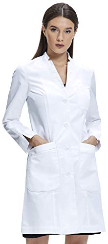 Dr. James Women's Lab Coat, Fold Back Cuff, White, 35 inch Length DR10A-8 - Thumbnail 6