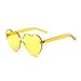 GIFIORE Heart Sunglasses for Women Cute Rimless Heart Shaped Sun Glasses Candy Color Shades (Yellow)