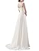 Erosebridal 2019 New Sleeveless Lace Chiffon Wedding Dress Bridal Gown Size 2 White