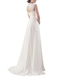 Erosebridal 2017 vestido de novia sin mangas, de encaje y chifón. Vestidos de novia