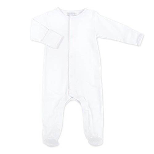 Baby Girl Solid Essentials Footie White Pink