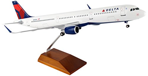 Daron Worldwide Trading Skymarks Delta A321 1/100 Wood Stand & Gear Airplane Model