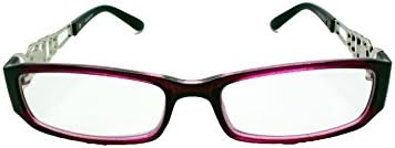 Simple Rectangular Wrap Plastic Frame with Stylish Decor Side Reading Glassses by iViva (+1.25, Purple)