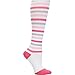 Nurse Mates Women's Calf Socks | 12-14 mmHg Compression | Superior Support & Comfort | 1 Pair | Pink Grey Stripe