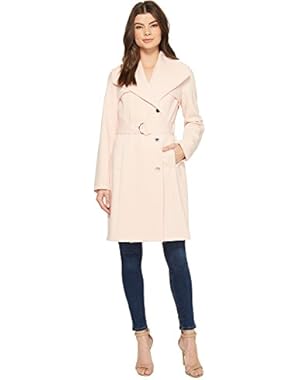 Womens Double Weave Belted Wing Collar Wrap