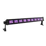 OPPSK Black Lights with Dimmable 9LEDs x 3-Watts UV Bar by RF Remote Control and Sound Activated for Glow Bar Neon Stage Lighting