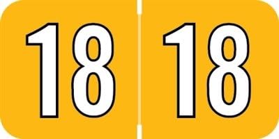 ARYM Amerifile Compatible 2018 Yearband Labels (End Tab Folder Year Labels), 1-1/2" X 3/4" - 2 Rolls of 500 (1000 total)