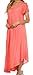 Sakkas 00931 Everyday Essentials Cap Sleeve Caftan Dress / Cover Up - Coral - One Size