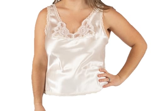Shadowline Women’s Rochelle Satin Adjustable Strap Camisole-Ivory-Medium