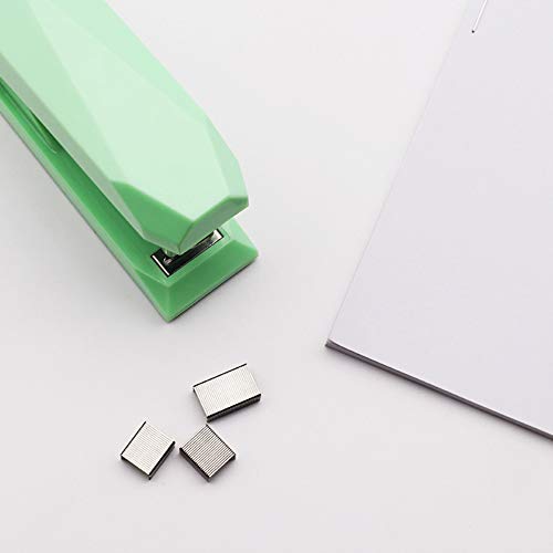 Mint Green Stapler Desk Premium Spring Powered Staplers No-Jam Desktop Executive Stapling Tool with Non-Slip Base 20 Sheets Capacity Diamond Shape Office School Supplies (Mint Green)