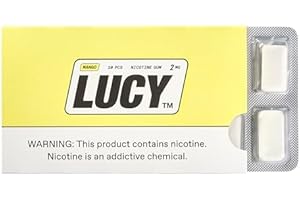 LUCY™ Nicotine Gum 2mg, 100 Count, Mango - Canada NPN# 80120060 - NRT Stop Smoking Aid, Reduce Withdrawal Symptoms & Cravings