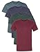 Kennedy Todd 4 Pack Men's Heather Cotton Poly T-Shirt (H Cardinal, H Navy, H Slate, H Forest, Large)