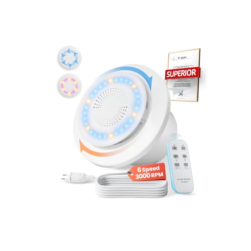 Air Extractor Fan 100mm, 3000rpm 220m³/h, VMC 2 Way 6 Speeds with Indication Light+Remote Control, Powerful Air Flow 2W DC Motor Easy Install Bathroom Wash GarageP106E2