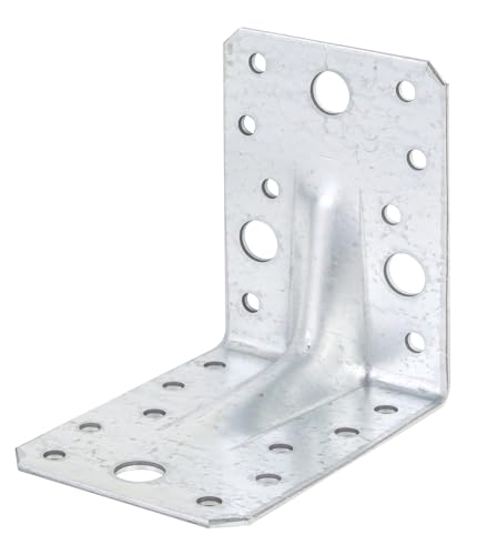 Heavy Duty Angle Connector with Beading, Handyman Pack, GAH-Alberts Galvanised 90 x 90 x 65 mm / 50 STK.