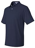 JERZEES ADULT JERSEY POLO WITH SPOTSHIELD (JNAVY) (LARGE)