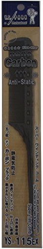 YS Park 115 Super Tint Rat Tail Comb [Thin] - Carbon