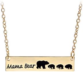 Wiw Bear Bar Necklace for Family with Cubs