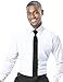 Formal Shirts Fitted Mens Solid Color Dress Shirt or Tuxedo Shirt, 100 Percent Luxe Microfiber, Spread Collar White 15-15.5
