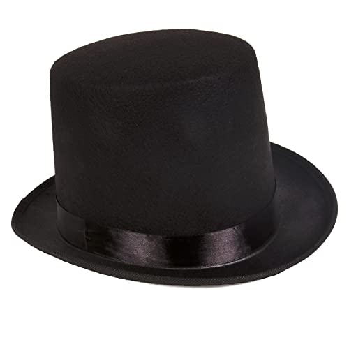 Kangaroo Black Top Hat Men Costume - Tophat Stove pipe Hat - Giant Tall Halloween Formal Cosplay Costume Accessory Dress up Apparel