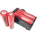 ON THE WAY®4pcs 3.7V 18650 4000mah Rechargeable Li-ion Battery with PCB and 18650 battery Charger for LED Flashlight, Headlamps, search light lamp, etc