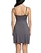 Hotouch Women's Spin Sleeveless Slip V-Neckline and Lace Tirm Nightgowns Gray XL