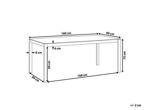 Beliani Gartentisch Sicherheitsglas Keramik beige 180x90 cm Edelstahlgestell Cosoleto – Bild 4