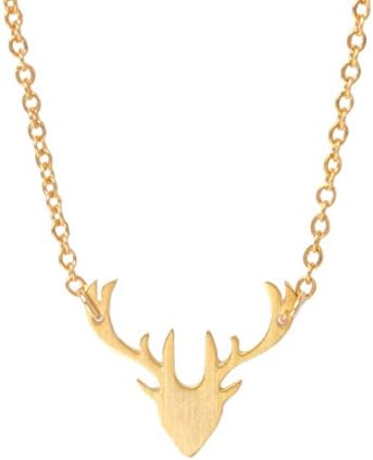 Little Cloud Deer Antler Necklace "Oh Deer" Silver or Gold Adjustable Necklace (Gold Tone)