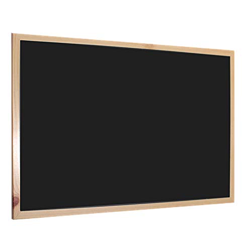 H HANSEL HOME Writing Board, 90X60 cm, Black, Wood Frame, Multi-purpose, Includes Chalk and Eraser