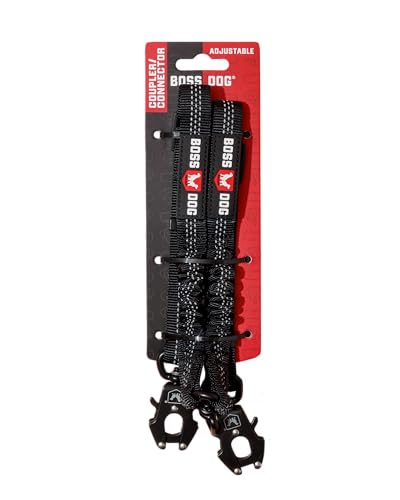 Boss Dog Tactical Dual Bungee Coupler Leash Attachment, Black, Adjustable