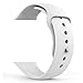 [3 Pieces] Smart Watch Band 38mm,iMOMO Soft Silicone Sport Band [2 Lengths] Large/Small Wrist Strap Replacement for Apple Watch 2015 & 2016 All Models 38mm - WHITE