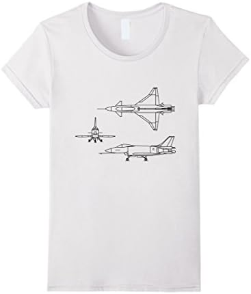 Women's Airplane Blueprint Mechanical Drawing Diagram Plane T-shirt XL White
