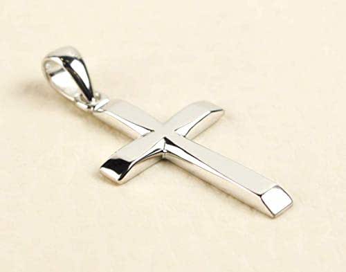 Amazon.com: Solid White Gold Cross Pendant for Men 14K : Handmade Products