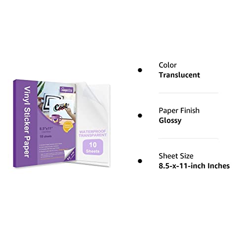 Premium Printable Vinyl Sticker Paper Waterproof Translucent Decal