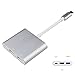 G1-Tech USB-C HUB, USB to HDMI Adapter, Type C USB 3.1 Hub USB-C to USB 3.0/HDMI/Type c Female Charging Adapter for The New MacBook Chromebook Pixel and Other Type-C Devices with Aluminum Case -Silver