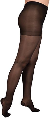 EvoNation Women's USA Made Graduated Compression Pantyhose 20-30 mmHg Firm Pressure Medical Quality Ladies Waist High Sheer Support Stockings - Best Circulation Panty Hose (XXL, Black)