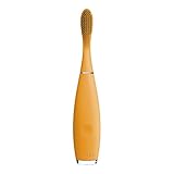 FOREO ISSA mini Rechargeable Kids Electric Toothbrush for Complete Oral Care with Soft Silicone Bristles for Gentle Gum Massage, Mango Tango