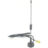 1090Mhz Antenna MCX Plug Connector 2.5dbi Gains Magnet Base ADS-B Aerial with RG174 1M+MCX Female to SMA Male Adapter 1090MHz