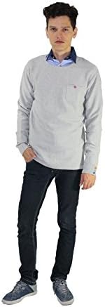 Men's Blue Industry Grey Sweatshirt Waved Ribana