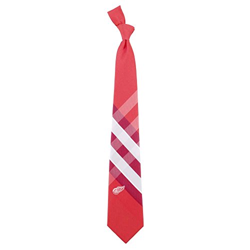 Detroit Red Wings Grid Neck Tie with NHL Hockey Sports Team Logo