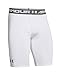 Under Armour Men's HeatGear Armour Compression Shorts - Long, White/Graphite, Large