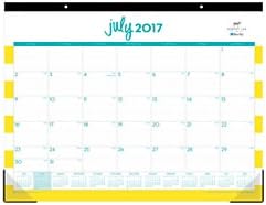 Dabney Lee For Blue Sky(TM) Monthly Fashion Desk Pad Calendar, 17in. x 22in., 50% Recycled, Cabana, July 2017 To June 2018