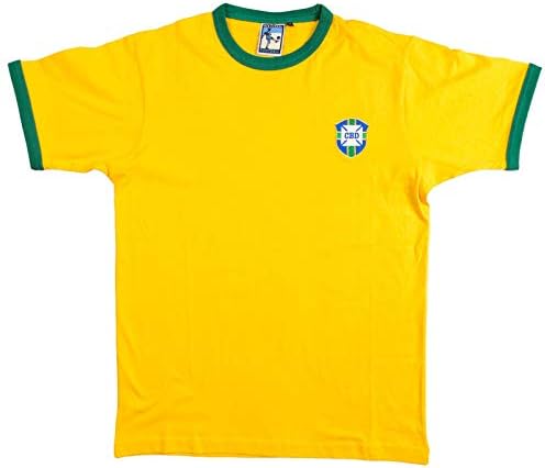 Brazil 1950-1970s Retro Football T Shirt Embroidered Logo