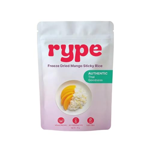 Rype Freeze Dried Mango Sticky Rice – Healthy and Authentic Thai Dessert, Bite-sized dessert, Vegan, Gluten-Free, Convenient Snack
