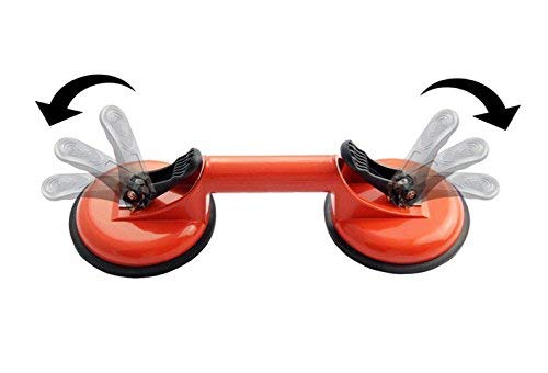 Heavy Duty Aluminum Suction Cup Glass Puller/Lifter/Gripper Double Vacuum Handle Plate for Lifting/Pulling/Moving Glass/Repairing Laminate Floor, by KINGLEV