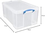 Really Useful Box 64 Litre Clear Storage Box with Handles view 7