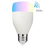 OSTART Wi-Fi Smart Light Bulb Works with Alexa, No Required Adapter, RGB Colour, Turn ON/OFF Electronics and Change Colour from Anywhere