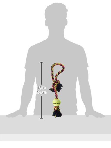 Flossy Chews Pull Tug with Tennis Ball, Medium, 20-Inch