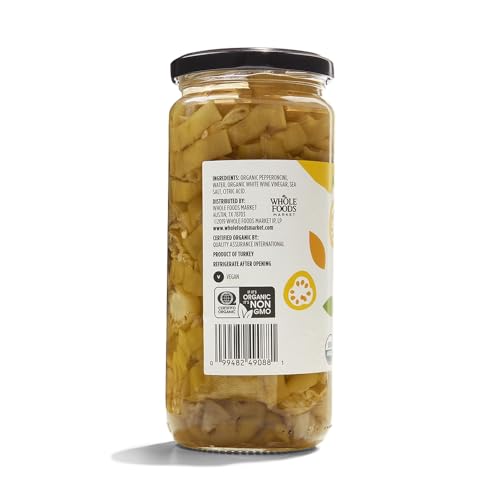 365 BY WHOLE FOODS MARKET, ORGANIC GOLDEN PEPPERONCINI, SLICED, 15.5 OUNCE