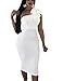 Mokoru Women's Sexy Ruffle One Shoulder Bodycon Elegant Cocktail Party Midi Dresses, XX-Large, Pure White